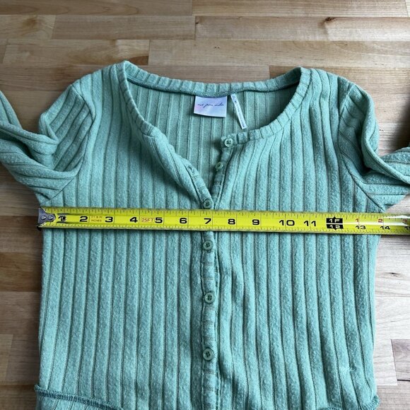 Urban Outfitters‎ Out From Under Suki Ribbed Cardigan Maxi Skirt Set Green Sz XS - Picture 9 of 12